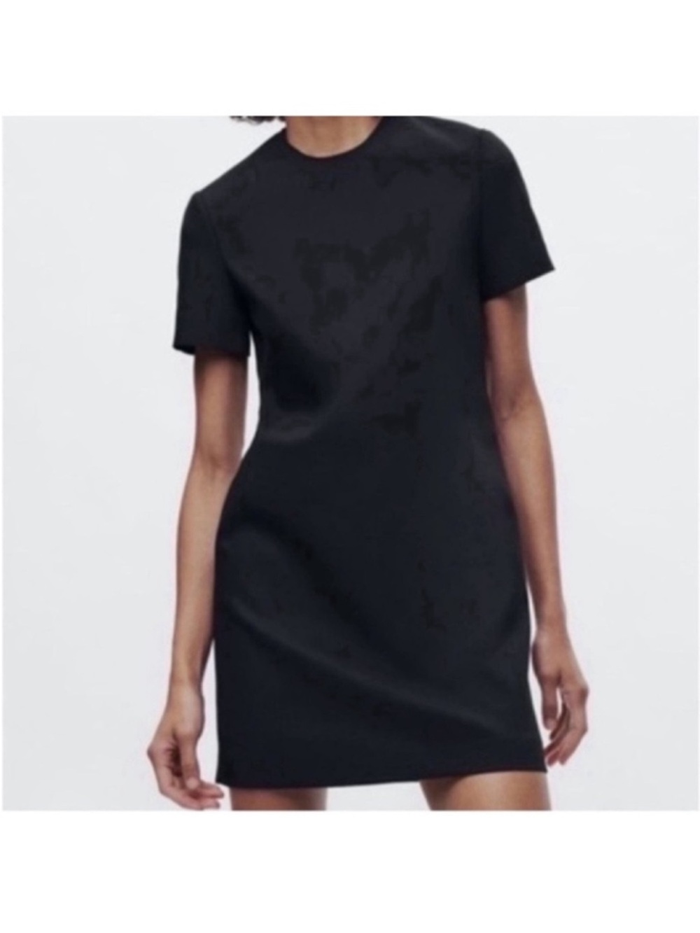Zara Black Short Sleeve Shift Dress